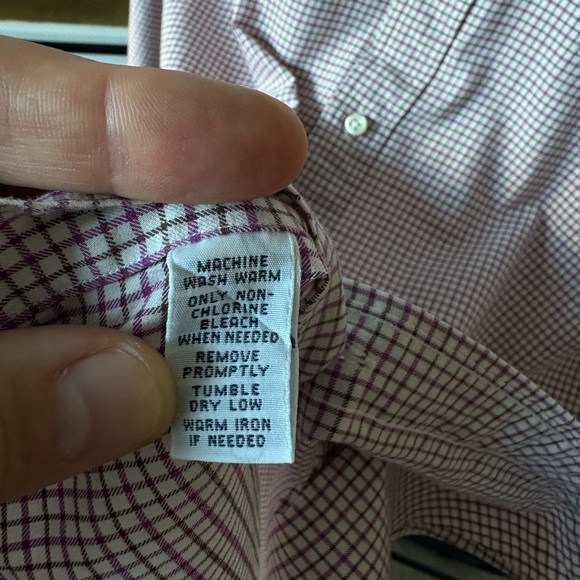 Polo Ralph Lauren Dress Shirt Spread Collar Pink/Brown/White Check M Classic Fit - Picture 6 of 8